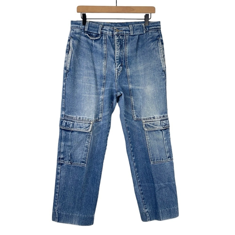 Vintage Jeans 1980s Rigoletto Cargo Womens 30 High Rise Straight Utility Ankle